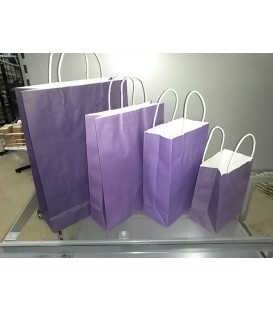 Purple Paper Bags with Carry Handle