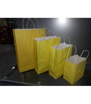 Yellow Paper Bags with Carry Handle