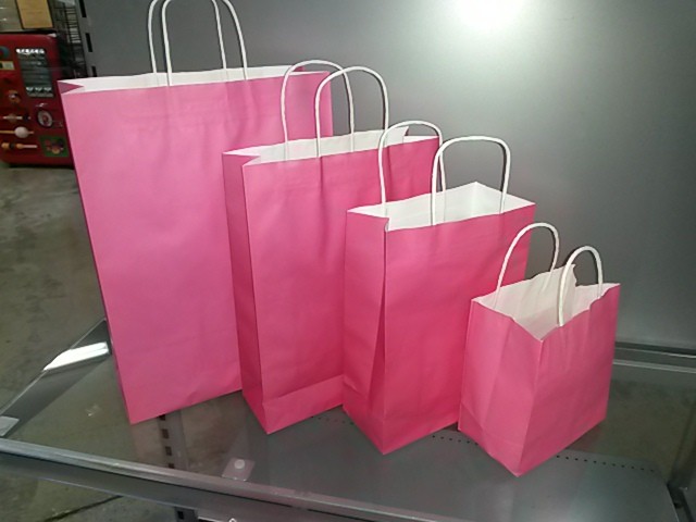 Pink Paper Carrier Bags - Pink Paper Bags with Handles