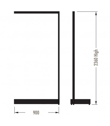 MAXe Gondola S3 Add-On Bay - Single Sided - 2360Hx900W - White