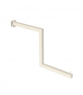 Stepped Arm to suit Rectangular Rail - White - 372mmL - made from 18 x 18mm Tube