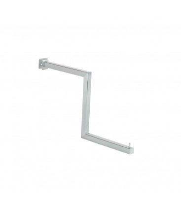 Stepped Arm to suit Rectangular Rail - Satin Chrome - 372mmL - made from 18 x 18mm Tube