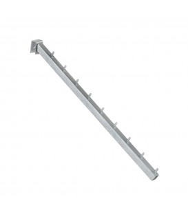 Waterfall Arm with 9 Pins to suit Rectangular Rail - Satin Chrome - 460mmL - made from 18 x 18mm Tube