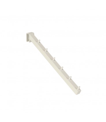 Waterfall Arm with 6 Pins to suit Rectangular Rail - White - 310mmL - made form 18 x 18mm Tube