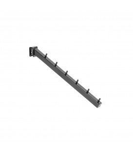 Waterfall Arm with 6 Pins to suit Rectangular Rail - Black - 310mmL - made form 18 x 18mm Tube