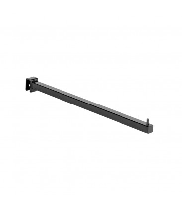 Straight Arm to suit Rectangular Rail - Black - 400mmL - made from 18 x 18mm Tube