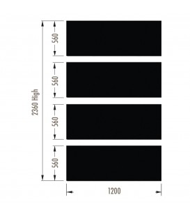 Infill Panels - Metal Peg - White - suit 2380Hx1200W Units (inc Panel Brackets)