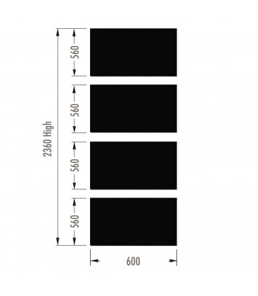 Infill Panels - Metal Peg - White - suit 2380Hx600W Units (inc Panel Brackets)