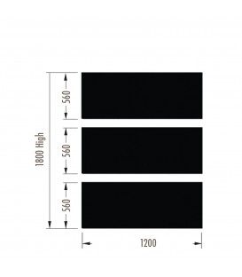 Infill Panels - Metal Peg - Black - suit 1800Hx1200W Units (inc Panel Brackets)