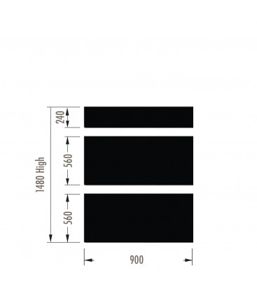 Infill Panels - Metal Peg - Black - suit 1480Hx900W Units (inc Panel Brackets)
