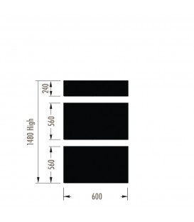 Infill Panels - Metal Peg - Black - suit 1480Hx600W Units (inc Panel Brackets)