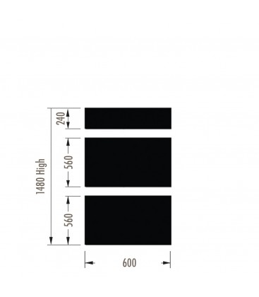 Infill Panels - Metal Peg - Black - suit 1480Hx600W Units (inc Panel Brackets)