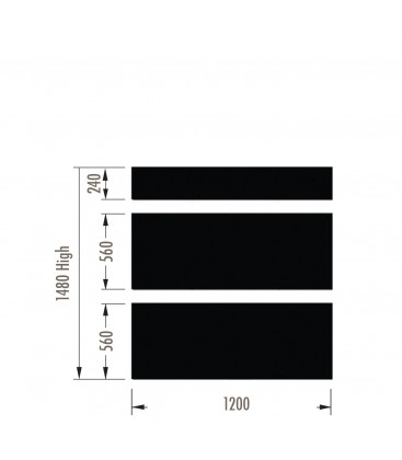 Infill Panels - Mesh - Black - suit 1480Hx1200W Units (inc Panel Brackets)