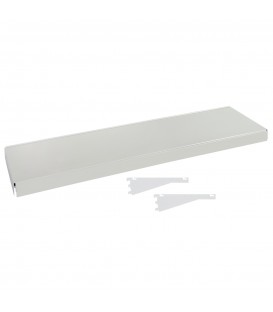Fast Fit Metal Shelf inc Dual Angle Brackets - suit 1200W Bay - White - 300D x 30mm Thick