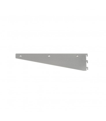 Heavy Duty Shelf Bracket Set - Satin Chrome - 400mm - inc Screws & Tool