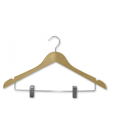 Hanger Shirt - Natural Timber - with Metal Clips