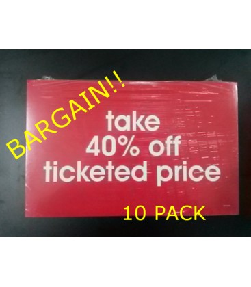 "Take 40% off" Display Card Pack