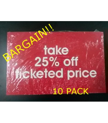 "Take 25% off" Display Card Pack
