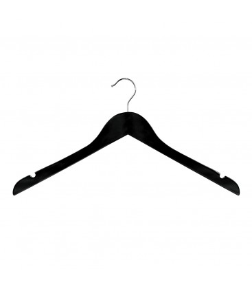 Hanger Shirt Timber with Notches 440mm wide Black