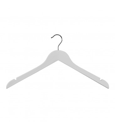 Hanger Shirt Timber with Notches 440mm wide White