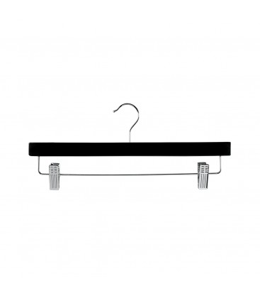 Hanger Clip Timber with Metal Clips 380mm wide Black