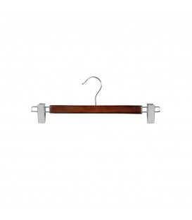 Hanger Clip Timber with metal Clips 330mm wide Walnut