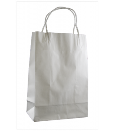 White Junior Paper Carry Bag Portrait - Shop Basics