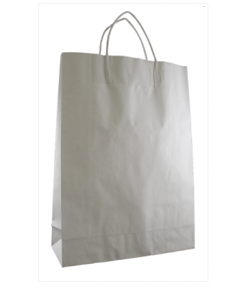 White Midi Paper Carry Bag Portrait 