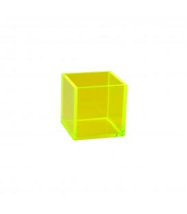 Acrylic Box Square 100mm x 100mm x 100mm High Fluro Green