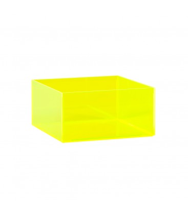 Acrylic Box Square 200mm x 200mm x 200mm High Fluro Green