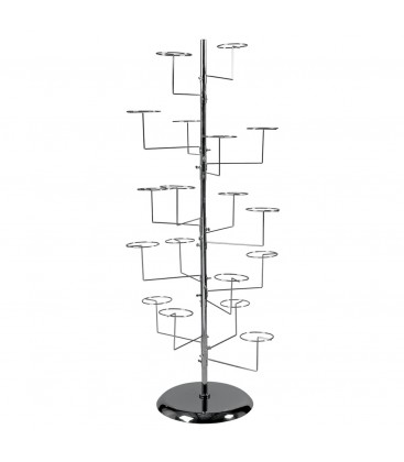 Hat Stand with 18 Hat Rings Chrome