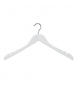 Hanger Shirt Timber with Ribs & Notches 440mm Wide White