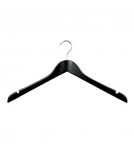 Hanger Shirt Timber with Ribs & Notches 440mm Wide  Black