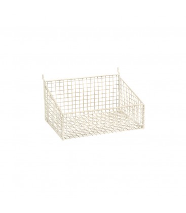 Small Mesh Basket for Slatwall 250x185x125mm High White