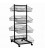 4 Tier Basket Double Sided Trolley Stand Black