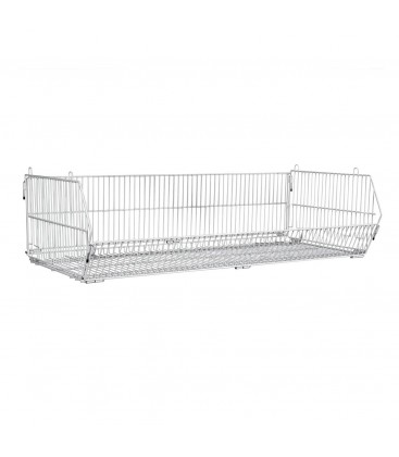 Wire Basket Stackable & Collapsible White