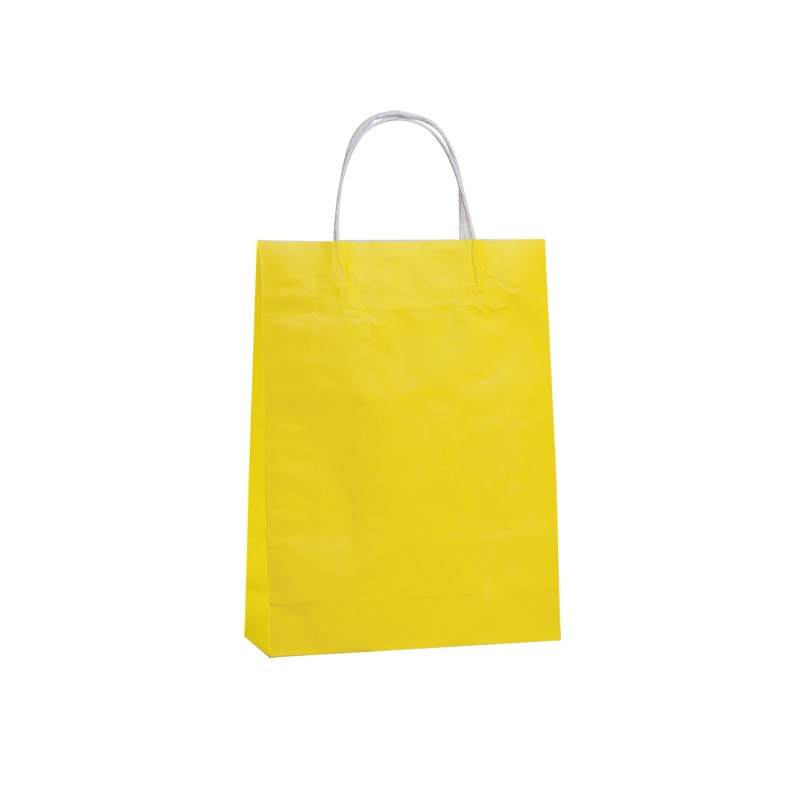 Yellow Paper Bags with Carry Handle - Shop Basics