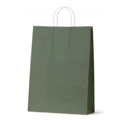 Khaki green large paper carry bag