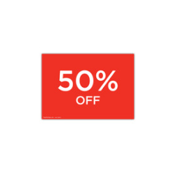 50% off double sided card A5, A4, A3